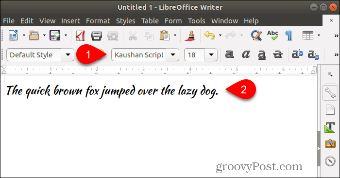 Korištenje novog fonta u LibreOffice Writer