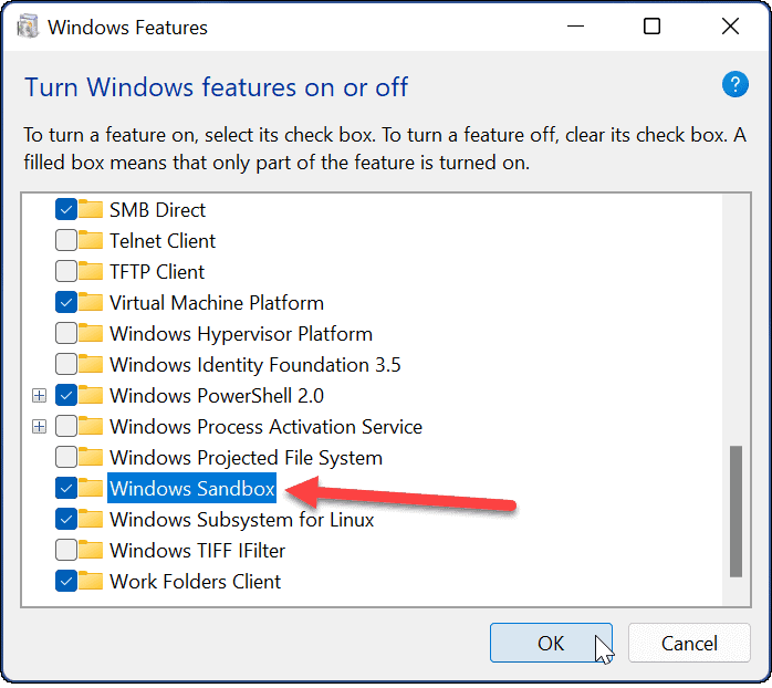 omogući Windows Sandbox Windows 11