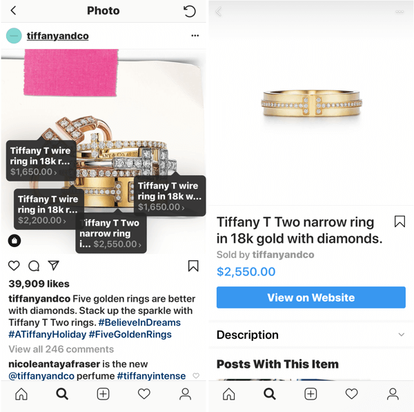 Kako poboljšati svoje instagram fotografije, post slike koji je moguće kupiti u trgovini Tiffany & Co.