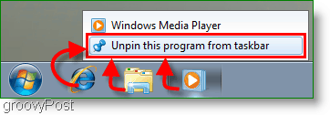 Windows 7 Odvojite program iz zaslona programske trake