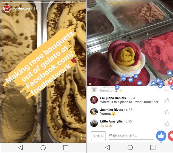 instagram priče prehrambena mreža