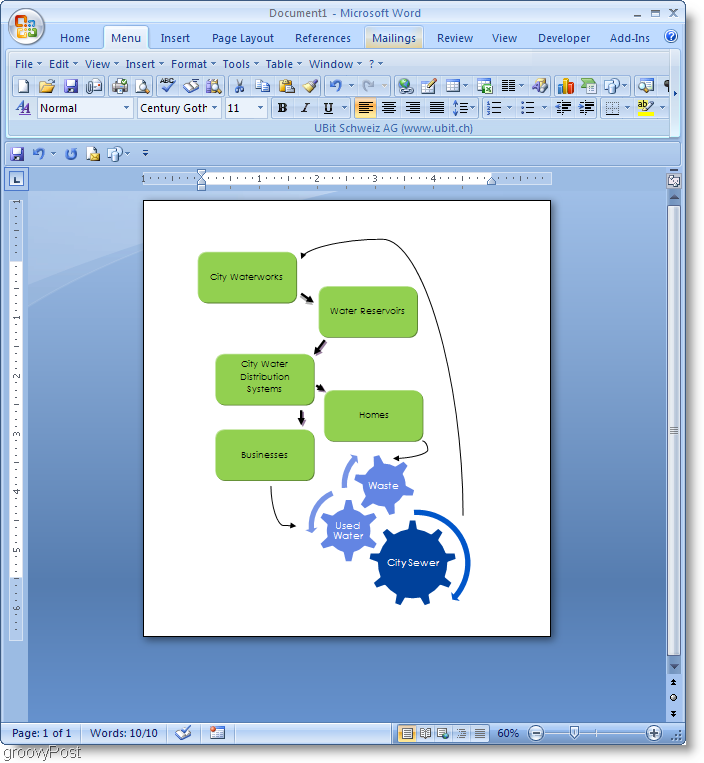 Primjer dijagrama toka Microsoft Word 2007