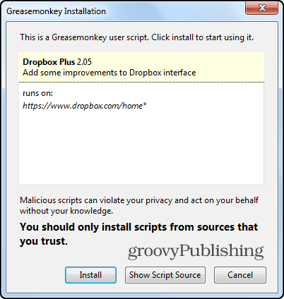 Struktura Dropbox stabla Firefox skripta instaliranja
