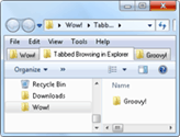 pregledavanje s karticama u sustavu Windows 7 Explorer