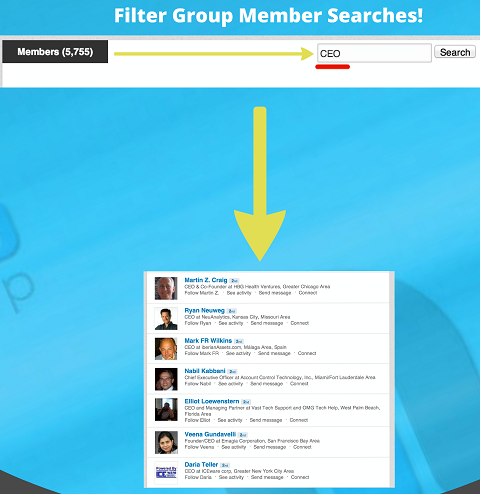 filtrirano pretraživanje članova grupe