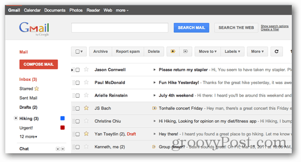 Redizajn korisničkog sučelja usluge Gmail
