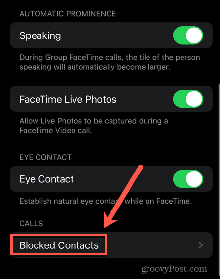 iphone facetime blokirani kontakti