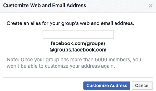 Nabavite prilagođeni URL i adresu e-pošte za svoju Facebook grupu.