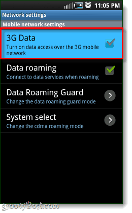 android 3g podaci onemogućeni