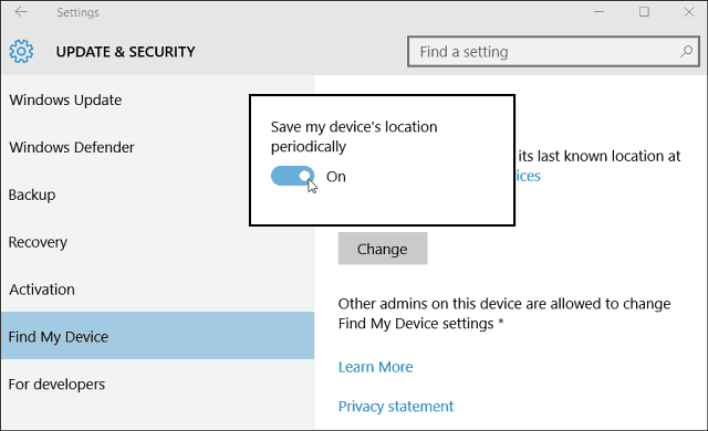 Kako omogućiti Označi moj uređaj za sustav Windows 10