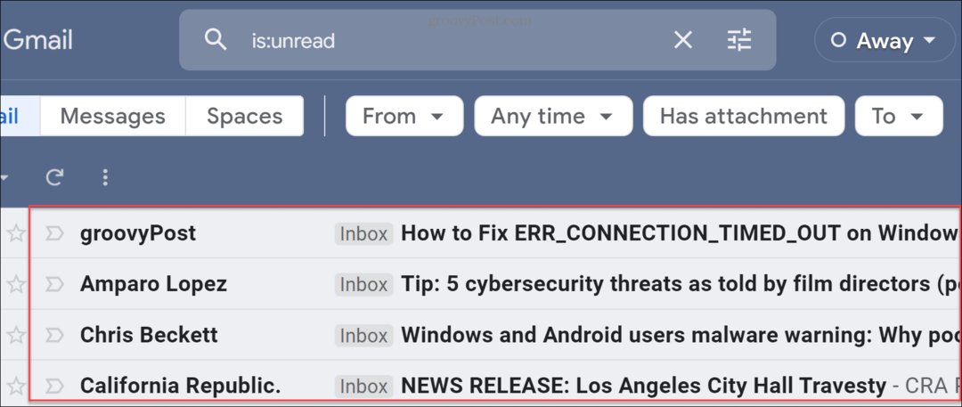 Pronađite nepročitane poruke e-pošte u Gmailu