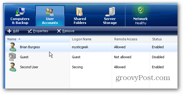 Kako dodati korisničke račune u Windows Home Server