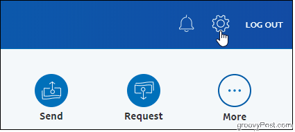 PayPal Kliknite ikonu zupčanika