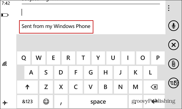 Potpis e-pošte za Windows Phone