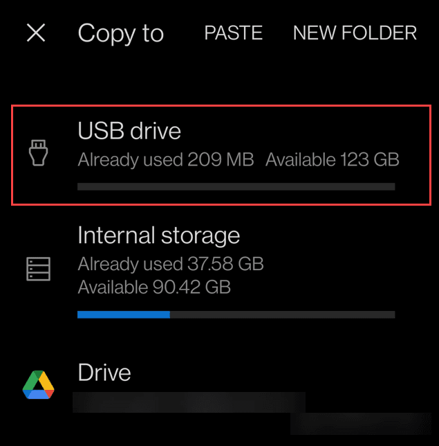 Prenesite fotografije s Androida na USB pogon