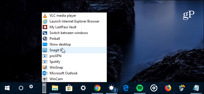 Traka za brzo pokretanje Windows 10