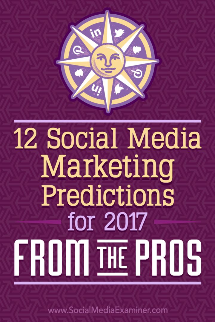 12 Predviđanja marketinga na društvenim mrežama za 2017. godinu iz prednosti profesora Lise D. Jenkins na ispitivaču društvenih medija.