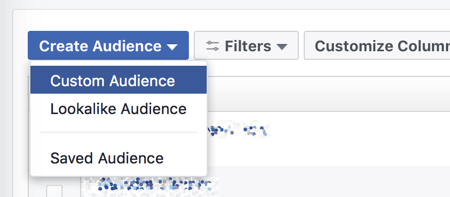 Stvorite prilagođenu publiku u Facebook Ads Manageru.