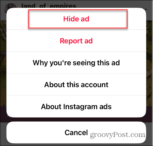 Isključite ciljane oglase na Instagramu