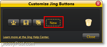 kliknite novi gumb za dodavanje novog gumba za dijeljenje jing-a