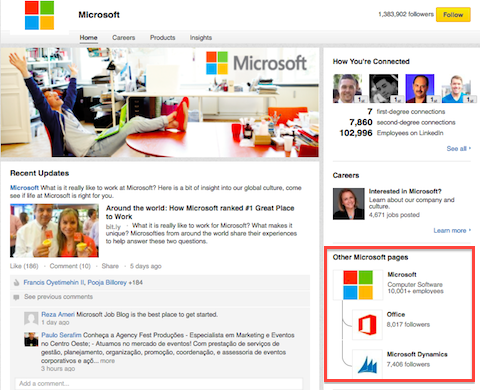 "Microsoftova poslovna stranica"