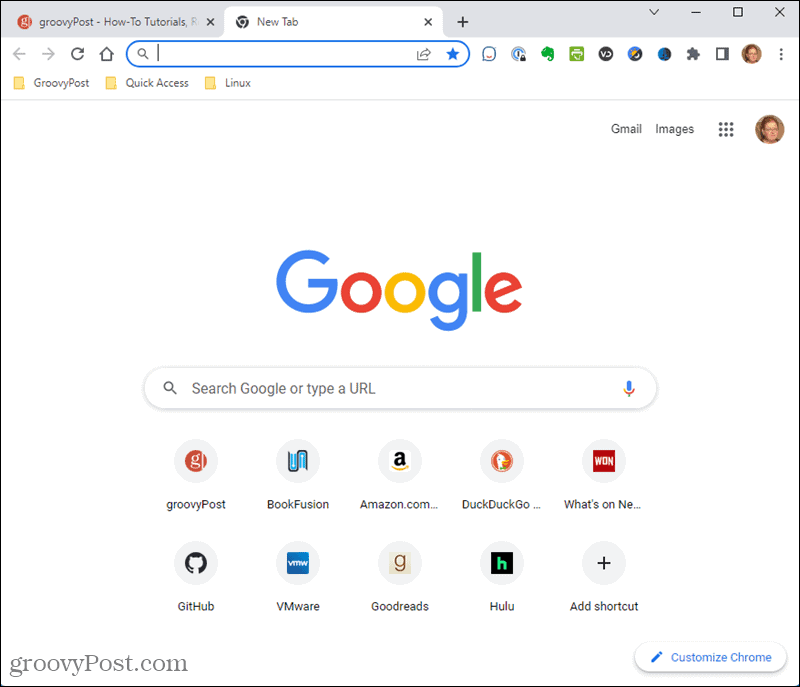 Zadana stranica Nova kartica u Chromeu