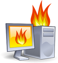 računalo u vatri