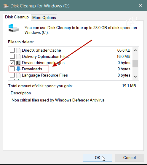 Preuzimanja Disk Cleanup Windows 10 1809