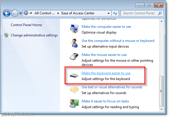 Kako onemogućiti ljepljive i filtrirajuće tipke u sustavu Windows 7