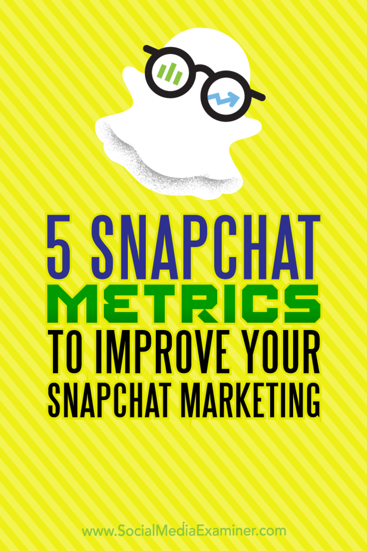 5 Snapchat mjernih podataka za poboljšanje vašeg Snapchat marketinga: Ispitivač društvenih medija