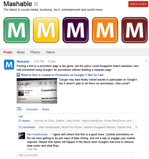 Google+ stranice - moguće mashable