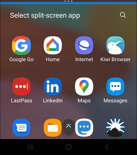 kako podijeliti zaslon na androidu odaberite aplikaciju