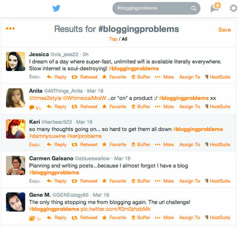 #bloggingproblems pretraživanje hashtaga na twitteru