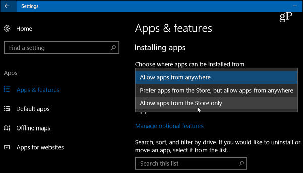 Ažuriranje sustava Windows 10 Creators dobiva nove postavke za instaliranje aplikacija za radnu površinu