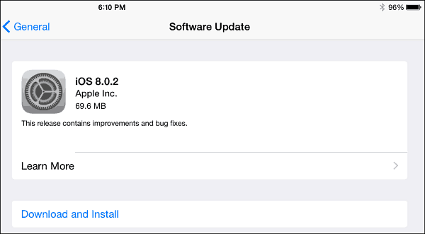 Ažuriranje za iOS 8.0.2