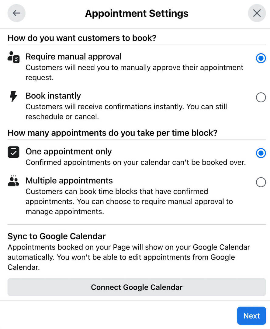 how-to-create-book-now-action-button-for-classic-facebook-page-confirm-appointment-settings-review-appointments-manually-use-native-prevent-double-bookings-sync-google-calendar- primjer-7