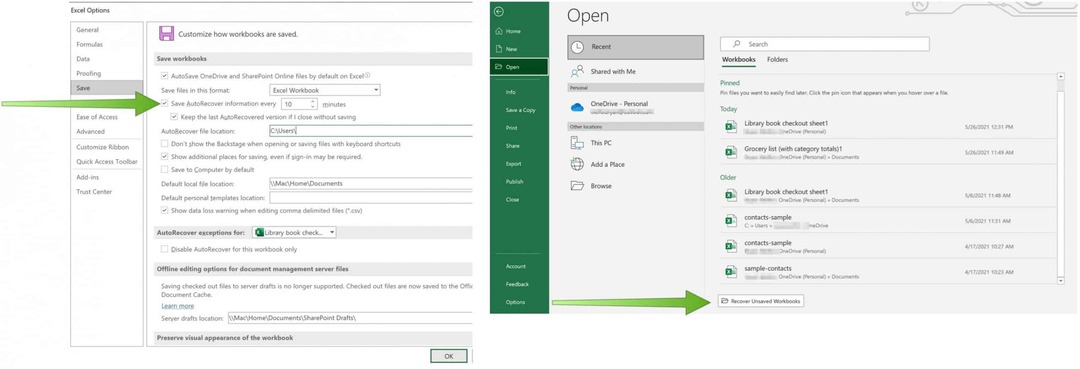 Spremite Excel datoteke u OneDrive AutoRecover na Excelu