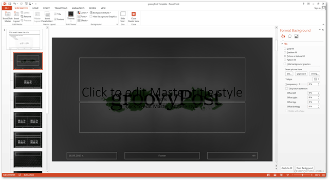 Predložak Office 2013 Stvaranje Napravite izradu prilagođenog dizajna POTX Prilagodite Vodič za dijapozitive dijapozitiva Kako se koristiti u pozadini