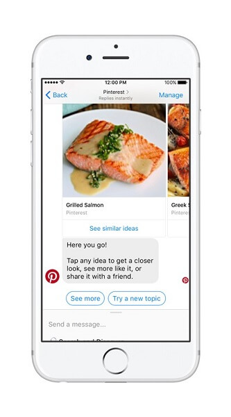 Pinterest bot donosi moć Pinterest pretraživanja i preporuke Messengeru.