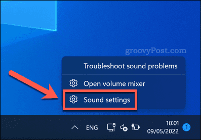 Otvorite postavke zvuka u sustavu Windows 11