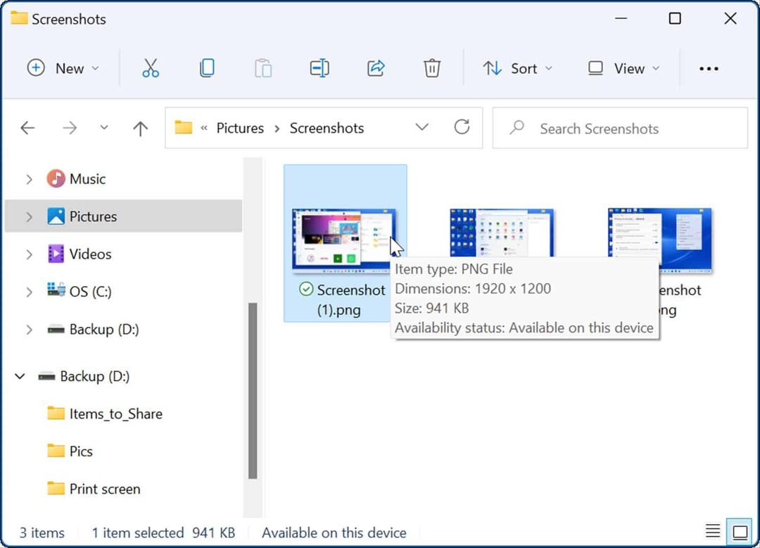 spremi snimku zaslona Slike naprave snimku zaslona u sustavu Windows 11