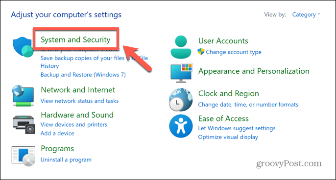 Windows upravljačka ploča sustav i sigurnost
