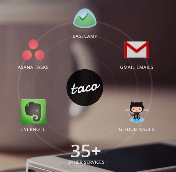 Sve svoje usluge povežite s aplikacijom Taco.