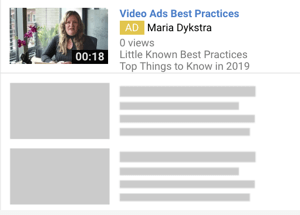 Kako postaviti YouTube oglasnu kampanju, 6. korak, odaberite format YouTube oglasa, primjer TrueView discovery oglasa