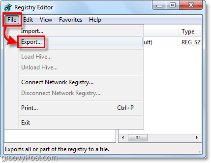 Windows 7 i izvoz registra iz registra