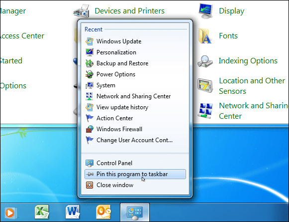 Upravljačka ploča sustava Windows 7