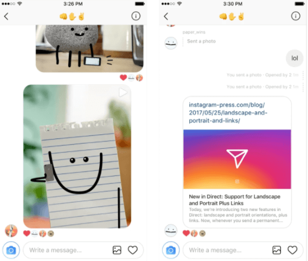  Instagram je dodao podršku za web veze u Directu i sada korisnicima omogućuje odabir pejzažne i portretne orijentacije za sliku