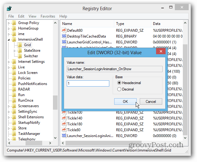 Vrijednost registra Windows 8