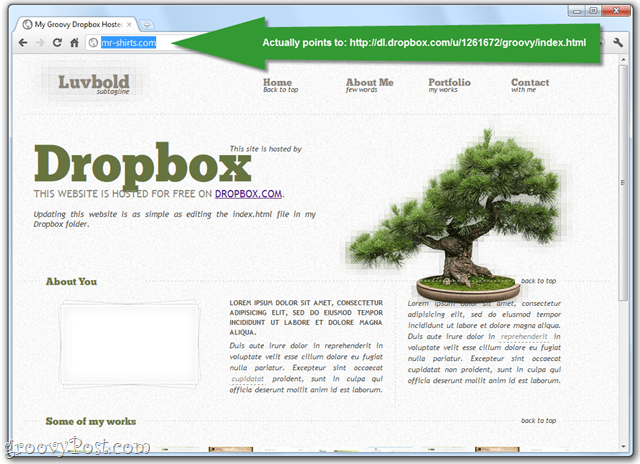 objavite web stranice putem javne mape dropbox