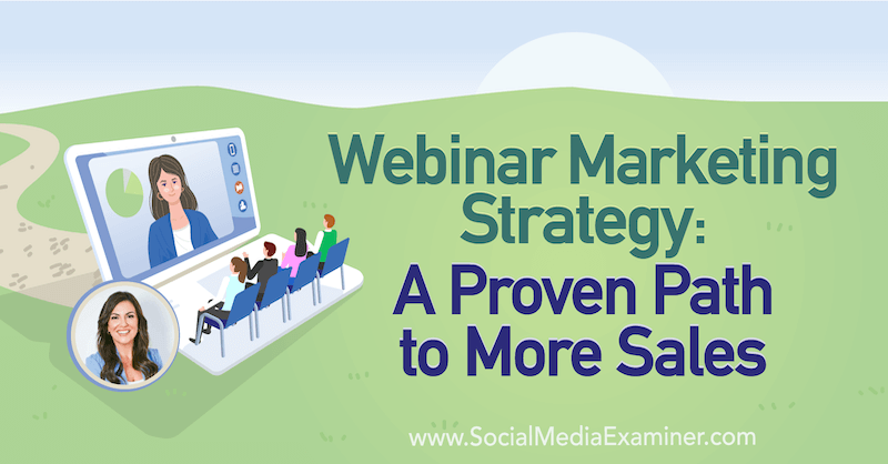 Strategija marketinga na vebinaru: provjereni put do više prodaje, uključujući uvide Amy Porterfield na Podcastu za marketing društvenih medija.